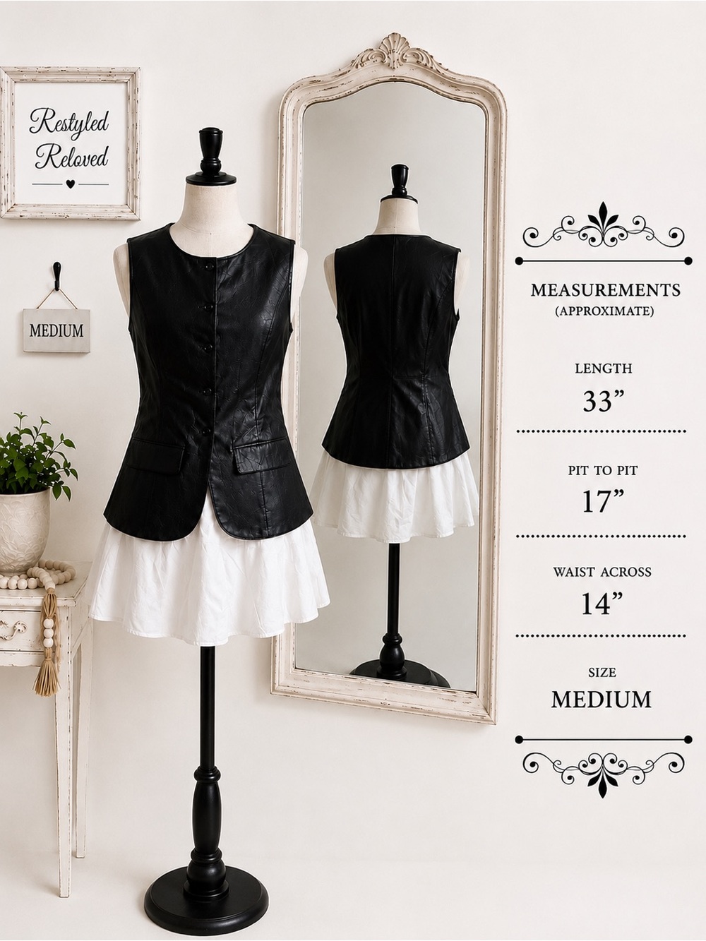 NWT Le Lis Sleeveless Round Neck Contrast Mini Dress | Vegan Leather